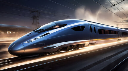 high-speed train futuristic transportation sci-fi abstract background