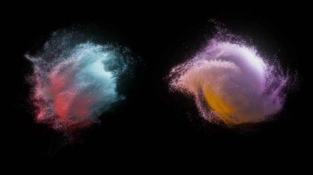 Magical Swirling Snowball. Seamless Loop with Alpha Channel.