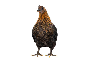 Front view of brown hen, farm animal
