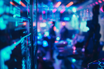 Futuristic Technology Interface in a Sci Fi   Environment with Neon Lights