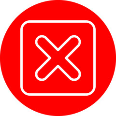 Cross Vector Line White Circle Red