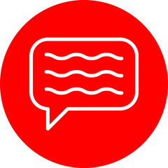 Chat Vector Line White Circle Red