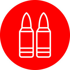 Ammo Vector Line White Circle Red