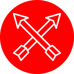 Arrows Vector Line White Circle Red