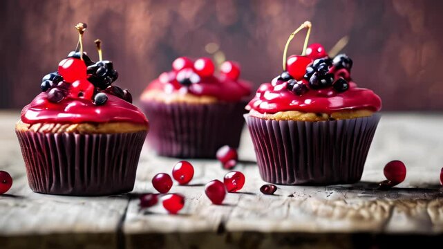  Deliciously tempting cherry and blueberry cupcakes