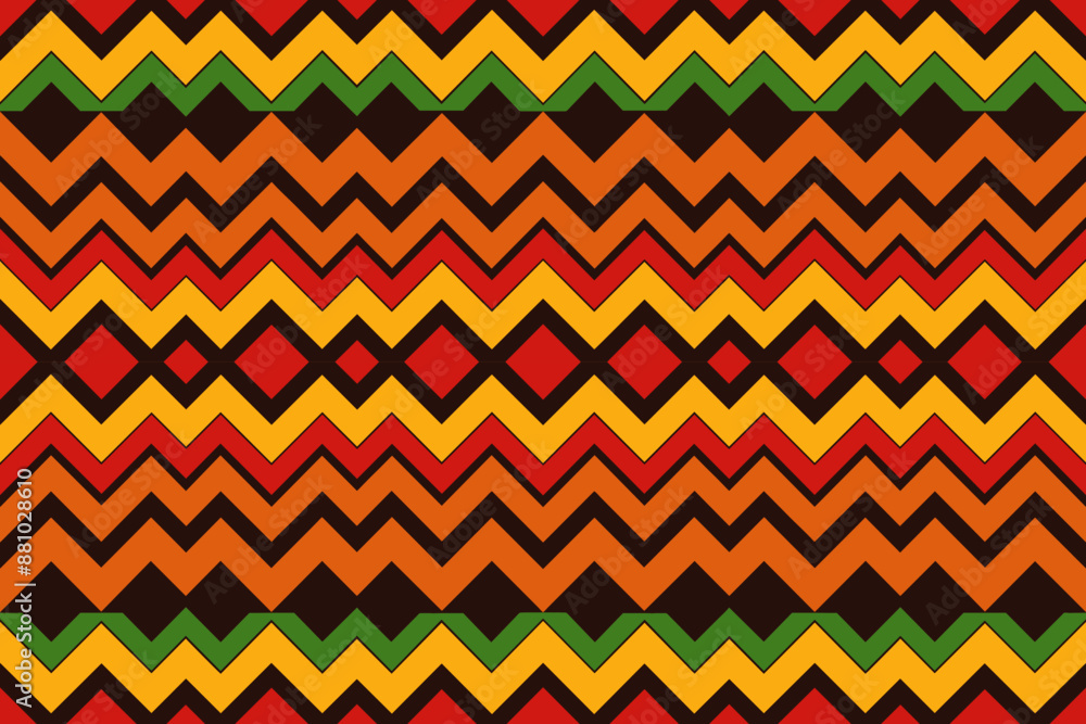 Poster seamless zigzag pattern in retro colors. retro background. vector illustration
