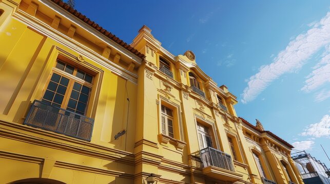 Historic yellow building of the weather bureau