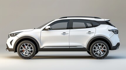 Fototapeta premium 3D rendering of a brand-less generic SUV concept car