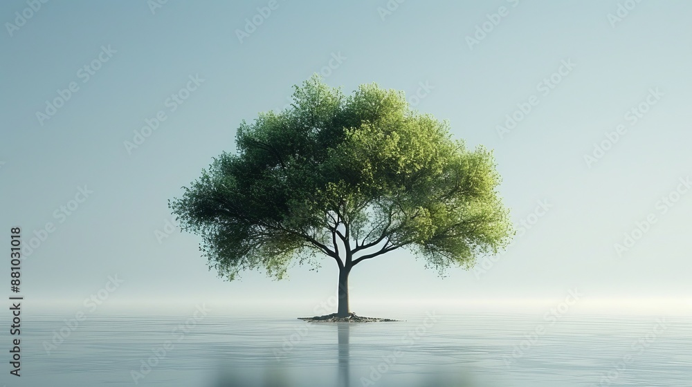 Poster an isolated tree on a white background in high definition
