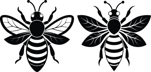 Bee vector silhouette