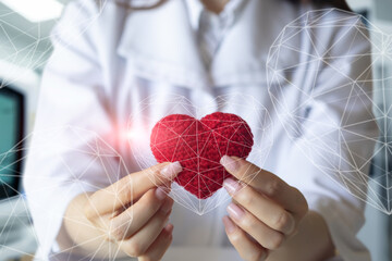 The doctor shows symbol of warmth and love for the patients.