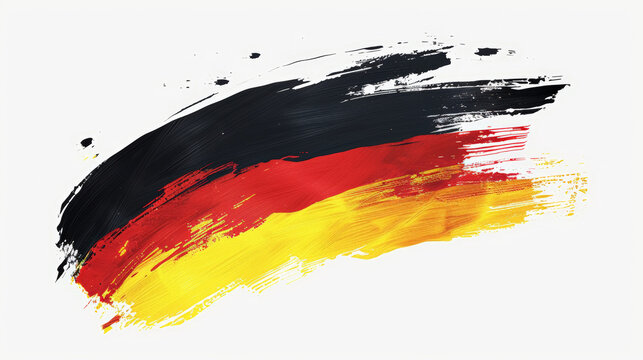 abstract german flag in paint brush stroke