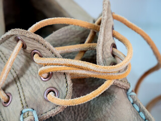 Shoe laces made of leather cord