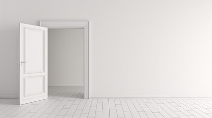 Fototapeta premium architecture photography, a view the corner of a white empty room, in the style of monochromatic