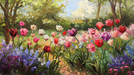 Obraz premium tulips in the garden