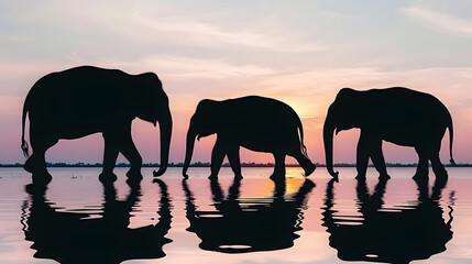 Fototapeta premium elephant silhouettes