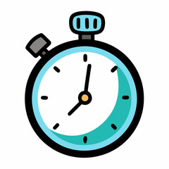 Stopwatch Hand Drawn Doodle Icon, isolated white background (10)