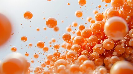Vibrant Orange Spheres in Dynamic Motion
