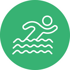 Swimming Vector Line White Circles Multicolors