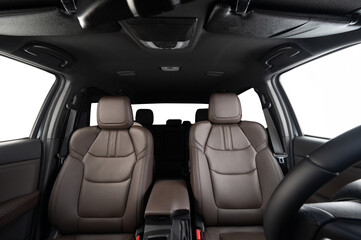 Elegant dark car intrior