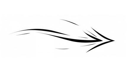 Obraz premium Simple and raw arrow drawn with a black marker, featuring thick lines and jagged look, top view. Handrawn arrow with black marker