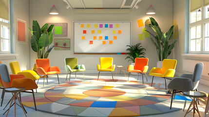 this elegantly designed modern dining room, sleek lines and minimalist d&eacute;cor blend harmoniously to create a sophisticated yet welcoming atmosphere. A polished wooden dining table takes center stage.