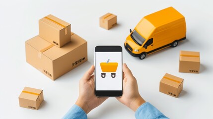 A cell phone is on a table with a box next to it