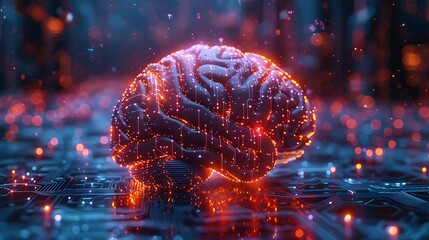 AI Digital Brain background
