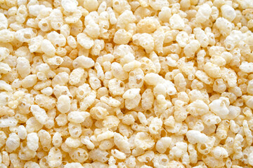 Crispy rice cereal texture background.