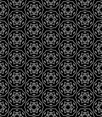 Black and white seamless abstract pattern. Background and backdrop. Grayscale ornamental design.
