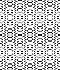 Black and white seamless abstract pattern. Background and backdrop. Grayscale ornamental design.