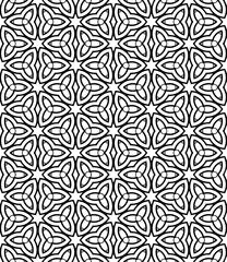 Black and white seamless abstract pattern. Background and backdrop. Grayscale ornamental design.
