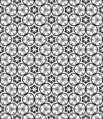 Naklejka premium Black and white seamless abstract pattern. Background and backdrop. Grayscale ornamental design.