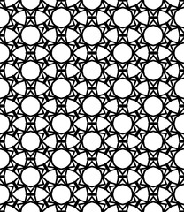 Fototapeta premium Black and white seamless abstract pattern. Background and backdrop. Grayscale ornamental design.