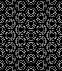 Black and white seamless abstract pattern. Background and backdrop. Grayscale ornamental design.