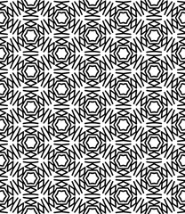 Fototapeta premium Black and white seamless abstract pattern. Background and backdrop. Grayscale ornamental design.