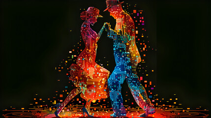 Passionate Dance in Abstract Colors