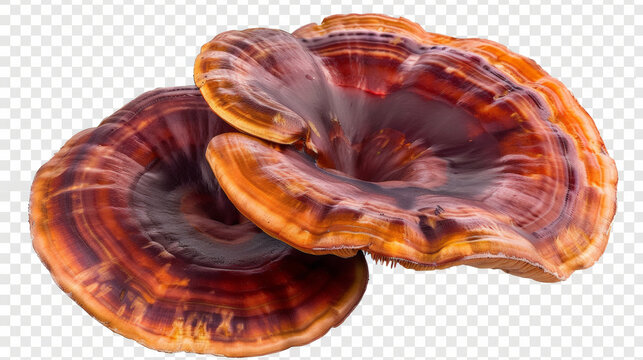 mushroom on a white background, reishi, ganoderma