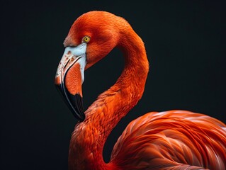 Majestic Flamingo in Vibrant Red Plumage
