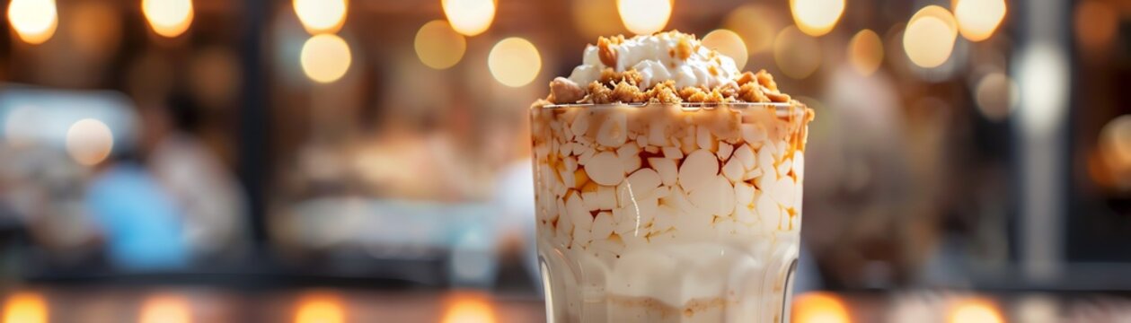 A dynamic closeup of Vietnamese che dessert