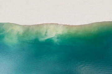 Summer seascape, blue sea water in sunny day. Sea aerial view, amazing tropical nature background