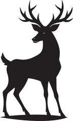 Deer silhouette vector art illustration 