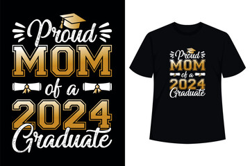 Obraz premium Proud Mom of a 2024 Graduate Class Senior Graduation mother T-Shirt