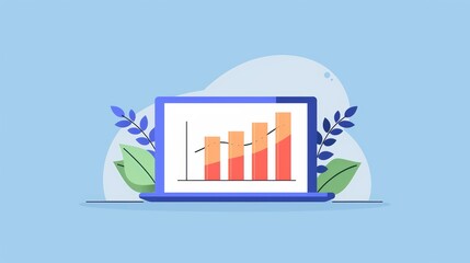 Obraz premium Business trends, financial data diagrams, flat design illustration, very detailed, a high-resolution photo