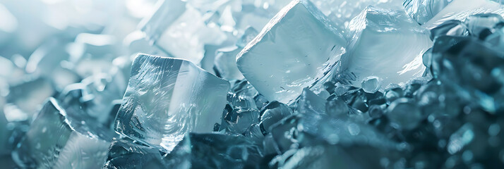 Obraz premium background designed for the advertisement space, featuring a textured ice style with few ice cubes on the side