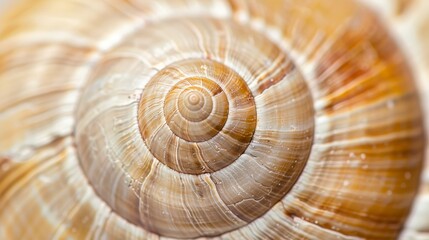 Close-up macro photograph of a snail shell