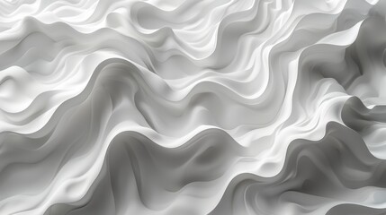 Obraz premium Abstract white paper wave curve background texture illustration.