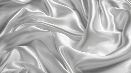 Obraz premium Luxurious White Silk Fabric with Elegant Folds