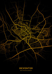Deventer City Map Poster Minimalist - Deventer City Modern Wall Art Home Decor Ready to Printable
