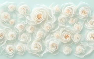 Elegant Pastel Paper Roses Background for Wedding Invitation Design